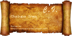 Chalupa Irma névjegykártya