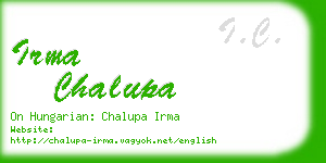 irma chalupa business card